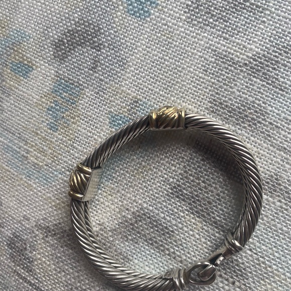 Vintage David Yurman Sterling, 14k and Amethyst Cable Bracelet - Picture 11 of 12